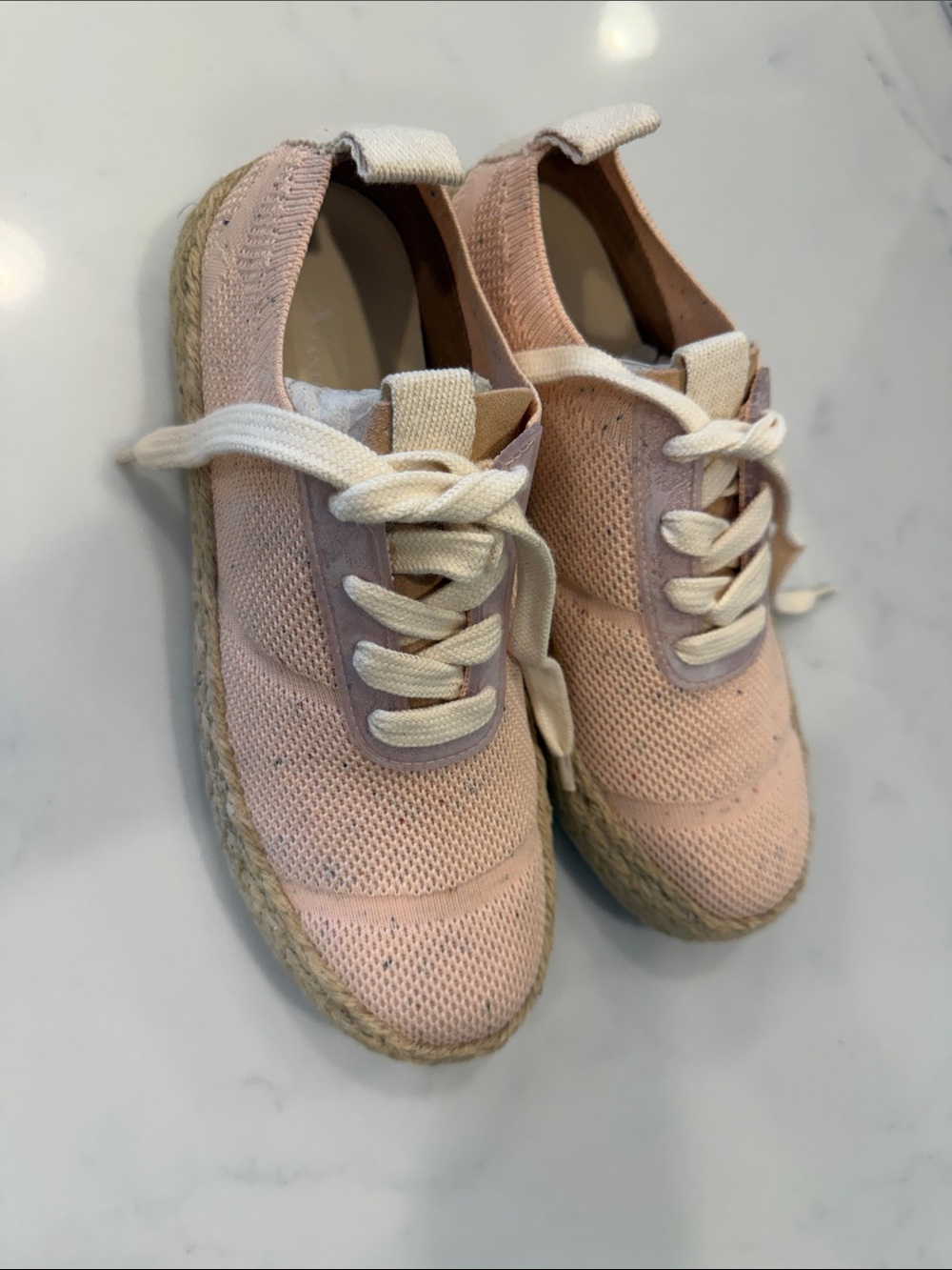 Anthropologie Blush Pink Lace-Up Espadrille Sneakers